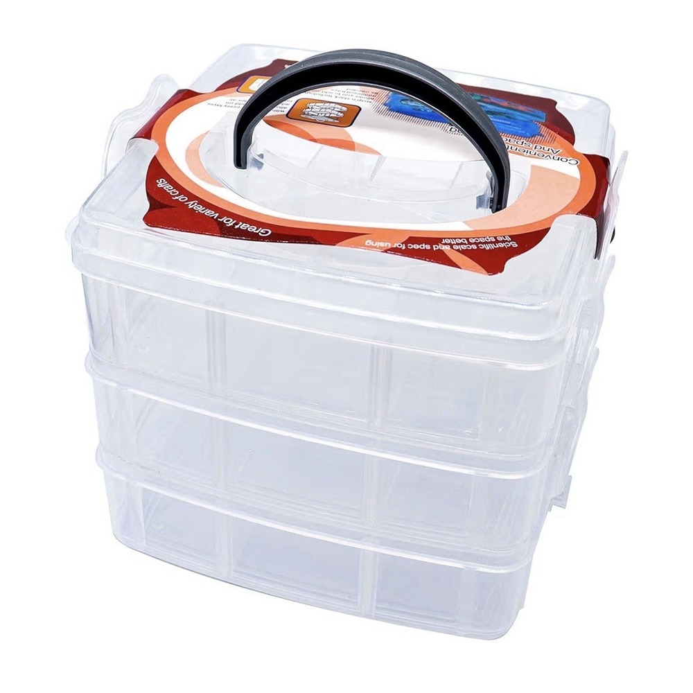 Craft Organizer Box 3 Layer Stackable Storage, Jewelry, Hardware, Craft Supply - Picture 2 of 7